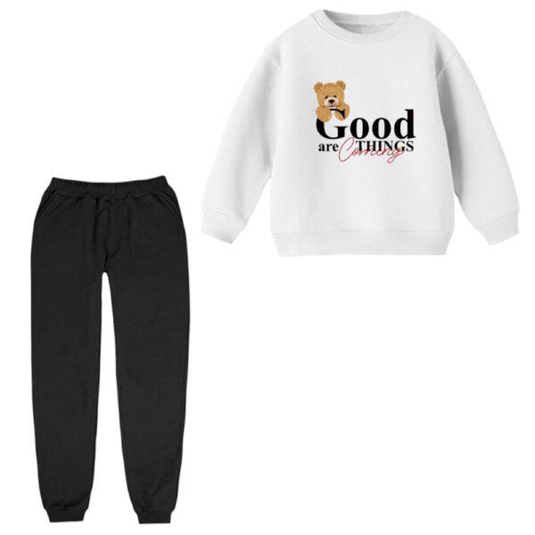 ست سویشرت و شلوار راحتی بچگانه مدل تدی نوشته