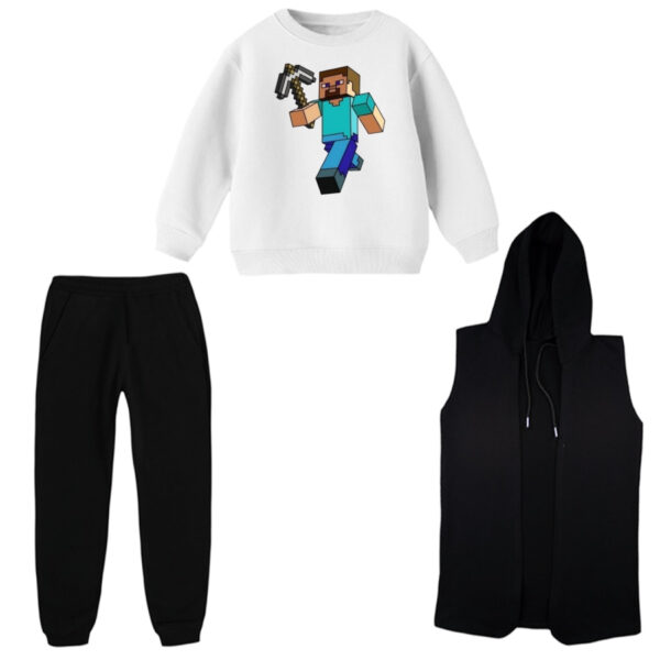 ست 3 تکه لباس راحتی بچگانه مدل ماینکرفت کد 9