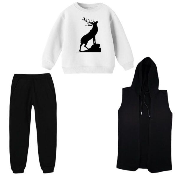 ست 3 تکه لباس راحتی بچگانه مدل گوزن کد 5