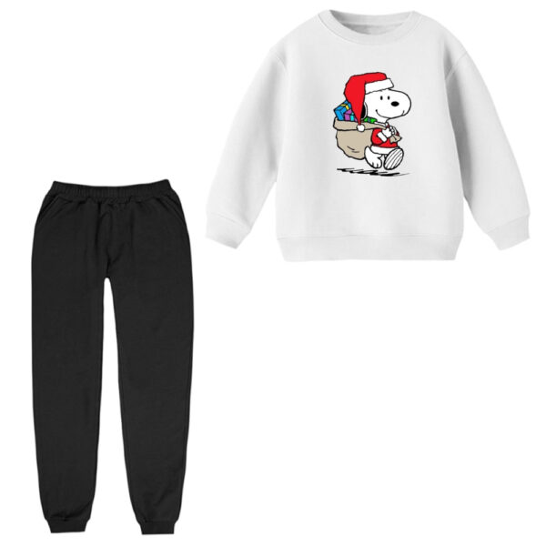 ست سویشرت و شلوار راحتی بچگانه مدل اسنوپی کریسمس کد 2