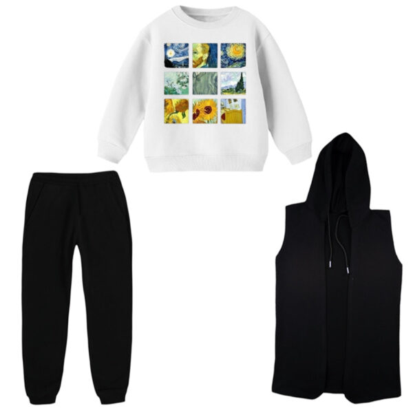 ست 3 تکه لباس راحتی بچگانه مدل نقاشی ها