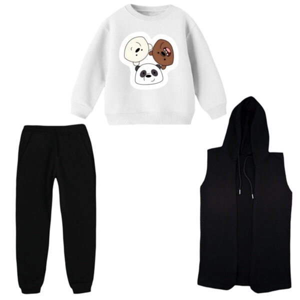 ست 3 تکه لباس راحتی بچگانه مدل خرس های کله فندقی کد 6