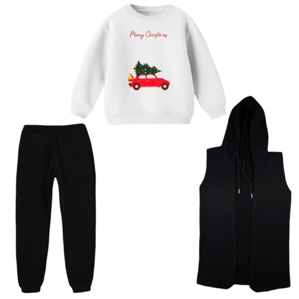 ست 3 تکه لباس راحتی بچگانه مدل کریسمسی کد 7