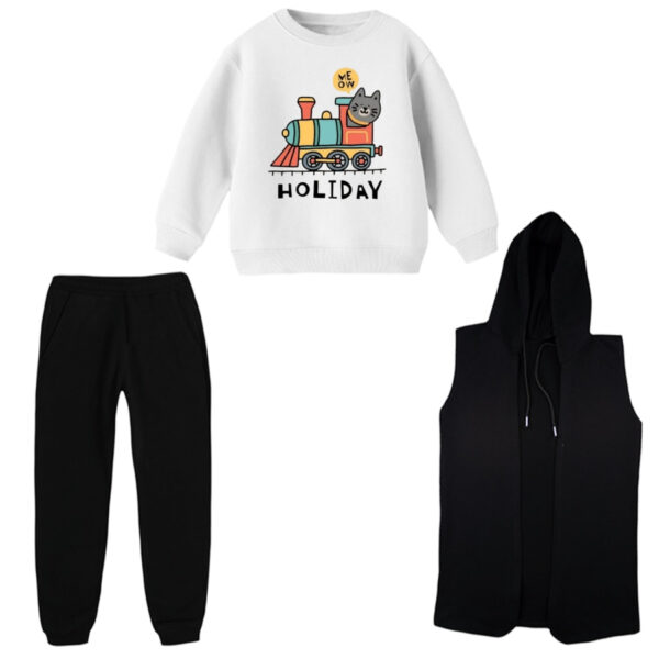 ست 3 تکه لباس راحتی بچگانه مدل قطار