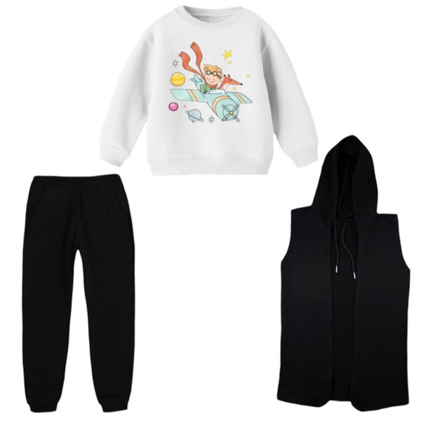 ست 3 تکه لباس راحتی بچگانه مدل شازده کوچولو