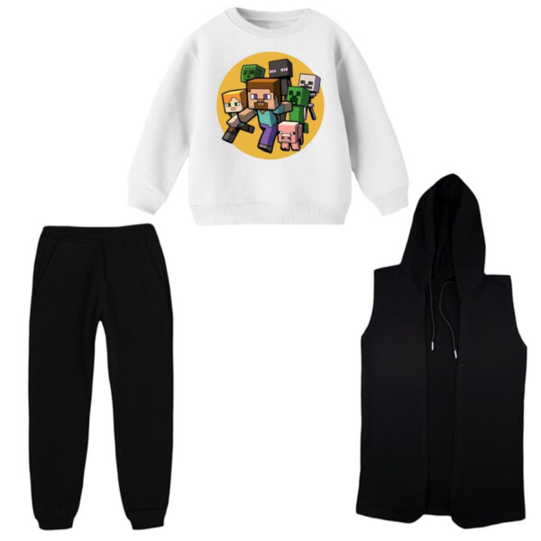 ست 3 تکه لباس راحتی بچگانه مدل ماینکرفت کد 18