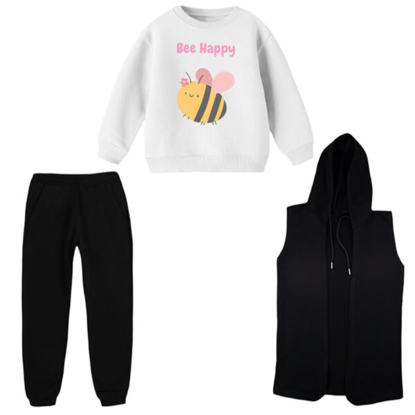 ست 3 تکه لباس راحتی بچگانه مدل زنبور کد 2