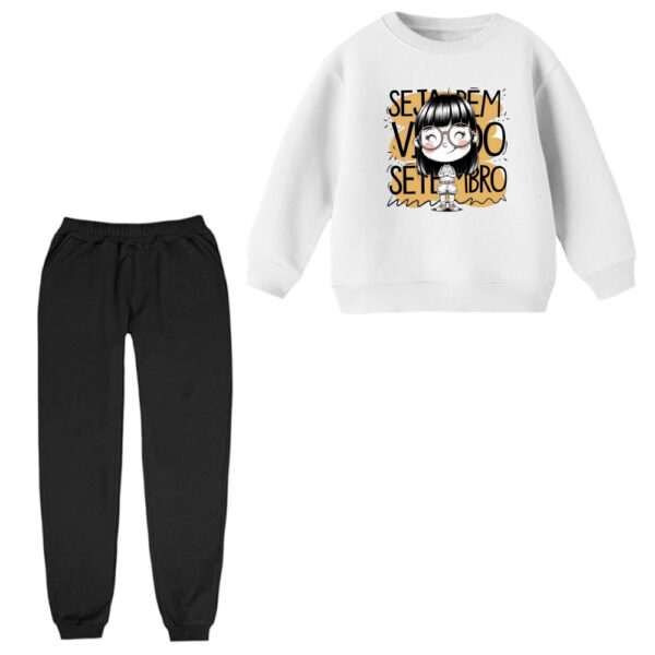 ست سویشرت و شلوار راحتی بچگانه مدل دخترک عینکی