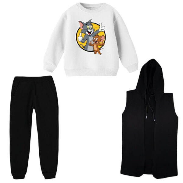 ست 3 تکه لباس راحتی بچگانه مدل تام و جری کد 1