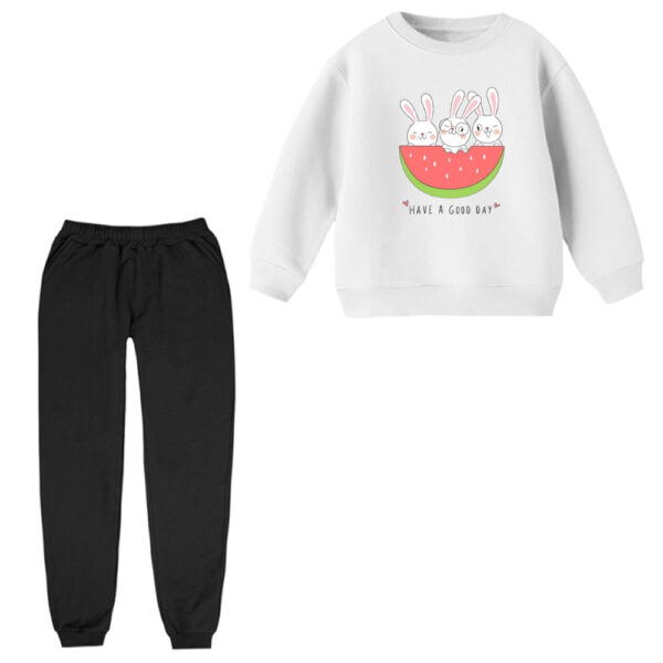 ست سویشرت و شلوار راحتی بچگانه مدل خرگوش یلدایی کد 4