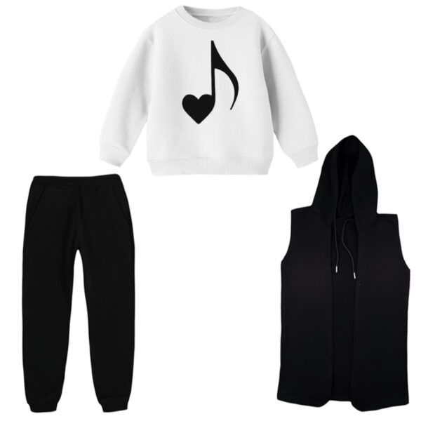 ست 3 تکه لباس راحتی بچگانه مدل نت قلبی