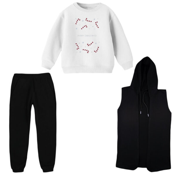 ست 3 تکه لباس راحتی بچگانه مدل کریسمسی کد 1
