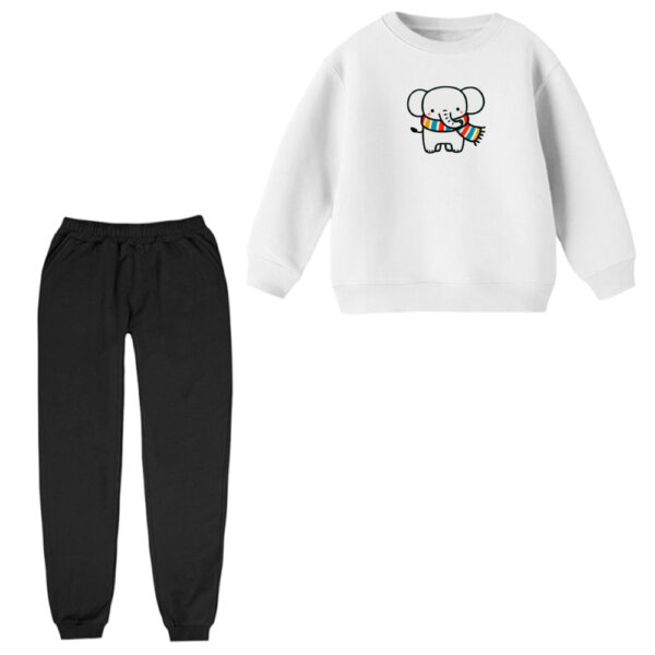 ست سویشرت و شلوار راحتی بچگانه مدل فیل و شال گردن