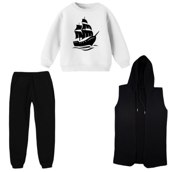 ست 3 تکه لباس راحتی بچگانه مدل کشتی کد 1