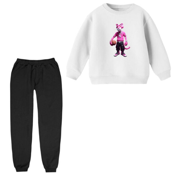 ست سویشرت آستین بلند و شلوار راحتی بچگانه مدل پلنگ صورتی کد 3