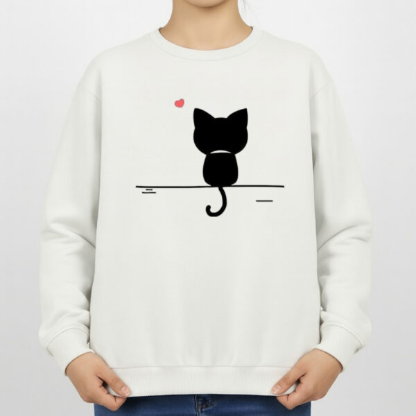 سویشرت زنانه مدل گربه سیاه کد v10