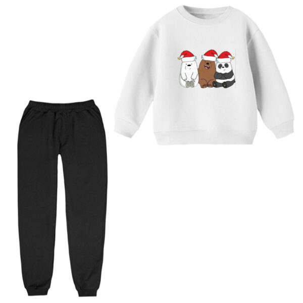 ست سویشرت و شلوار راحتی بچگانه مدل خرس کریسمس کد 8