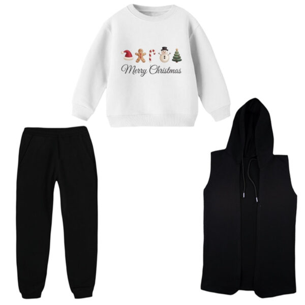 ست 3 تکه لباس راحتی بچگانه مدل کریسمسی کد 10
