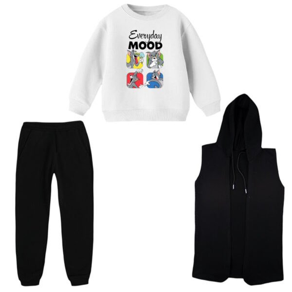 ست 3 تکه لباس راحتی بچگانه مدل تام و جری کد 4