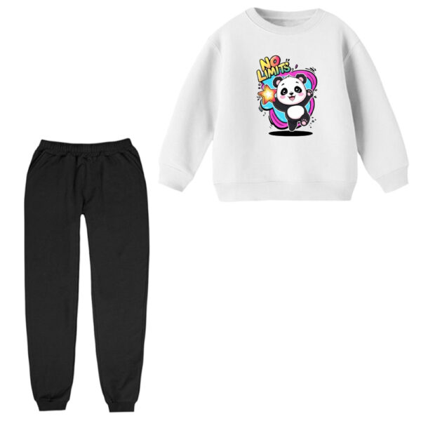 ست سویشرت آستین بلند و شلوار راحتی بچگانه مدل پاندا خوشحال