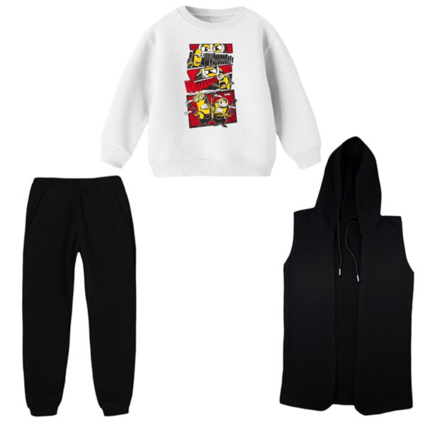 ست 3 تکه لباس راحتی بچگانه مدل مینیون کد 6