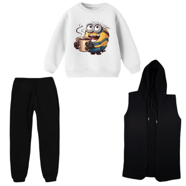 ست 3 تکه لباس راحتی بچگانه مدل مینیون کد 5