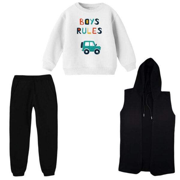 ست 3 تکه لباس راحتی بچگانه مدل ماشین