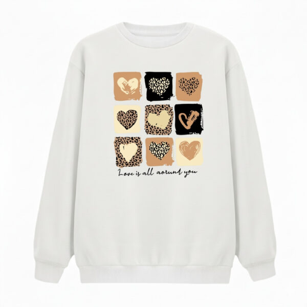 سویشرت زنانه مدل قلب پلنگی کد v3