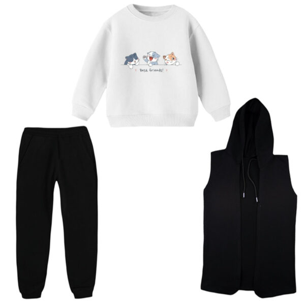 ست 3 تکه لباس راحتی بچگانه مدل گربه کد 10