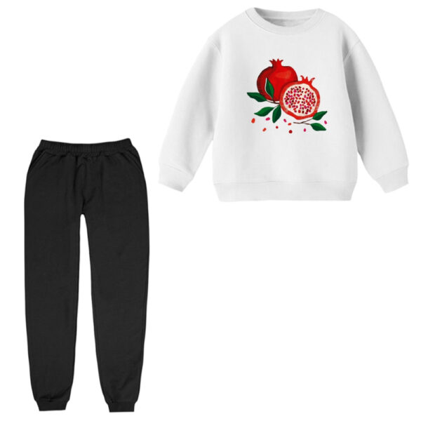 ست سویشرت و شلوار راحتی بچگانه مدل انار یلدایی کد 1