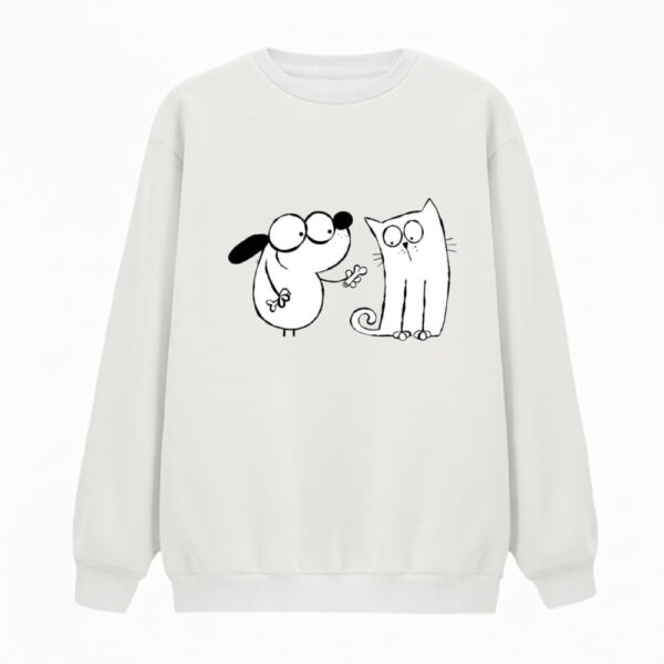 سویشرت زنانه مدل سگ و گربه کد v12