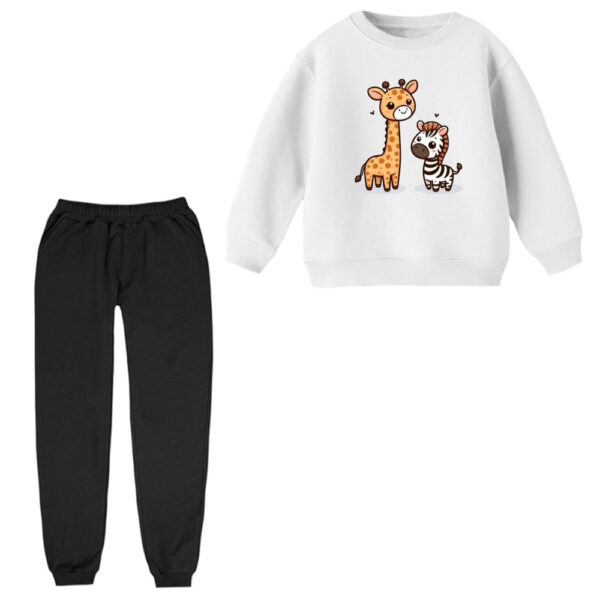 ست سویشرت و شلوار راحتی بچگانه مدل زرافه و گورخر