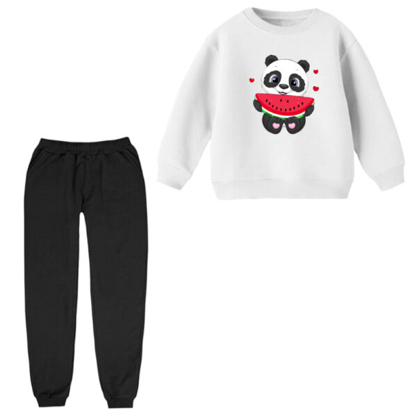 ست سویشرت آستین بلند و شلوار راحتی بچگانه مدل پاندا هندوانه یلدایی کد 2