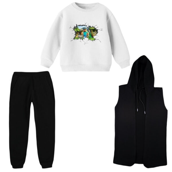 ست 3 تکه لباس راحتی بچگانه مدل ماینکرفت کد 6