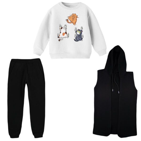 ست 3 تکه لباس راحتی بچگانه مدل گربه های فراری