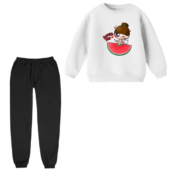 ست سویشرت و شلوار راحتی بچگانه مدل دخترک یلدایی کد  18