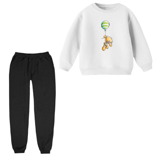 ست سویشرت و شلوار راحتی بچگانه مدل خرس و بادکنک راه راه