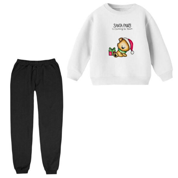 ست سویشرت و شلوار راحتی بچگانه مدل خرس کریسمس کد 9