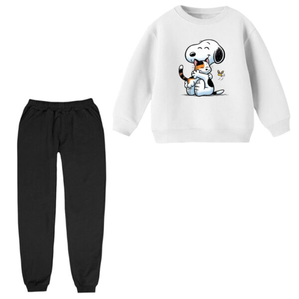 ست سویشرت و شلوار راحتی بچگانه مدل اسنوپی و گربه