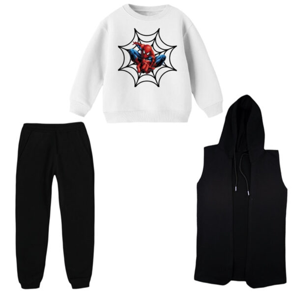 ست 3 تکه لباس راحتی بچگانه مدل مرد عنکبوتی کد 1