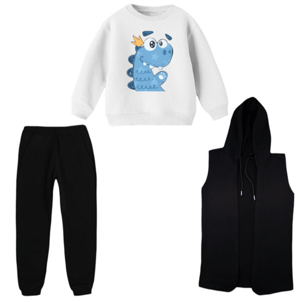 ست 3 تکه لباس راحتی بچگانه مدل دایناسور کد 3