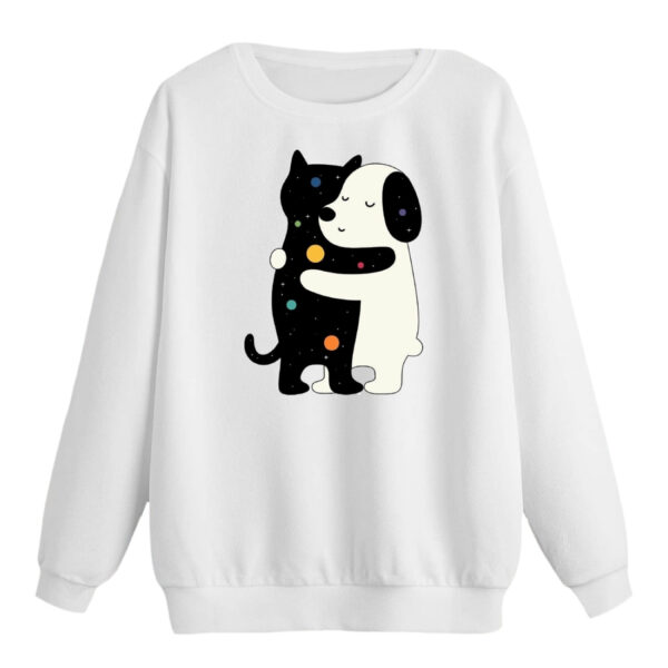 سویشرت زنانه مدل گربه و سگ کد p1