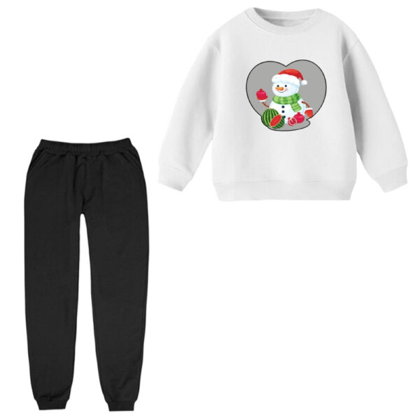 ست سویشرت و شلوار راحتی بچگانه مدل آدم برفی یلدایی