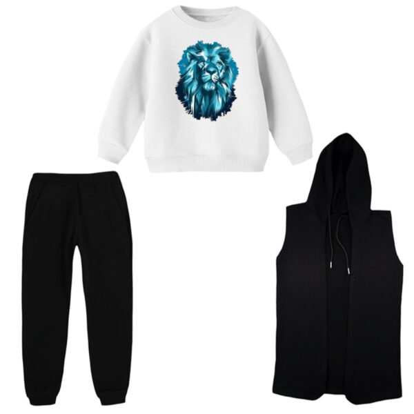 ست 3 تکه لباس راحتی بچگانه مدل شیر