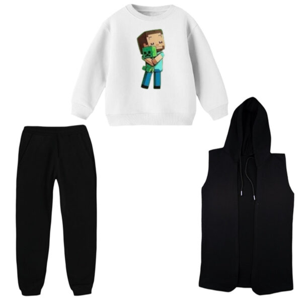 ست 3 تکه لباس راحتی بچگانه مدل ماینکرفت کد 1