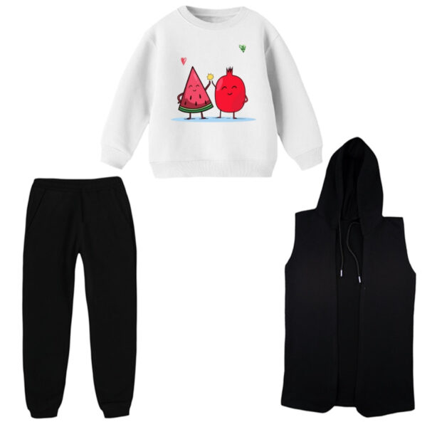 ست 3 تکه لباس راحتی بچگانه مدل یلدا کد 7