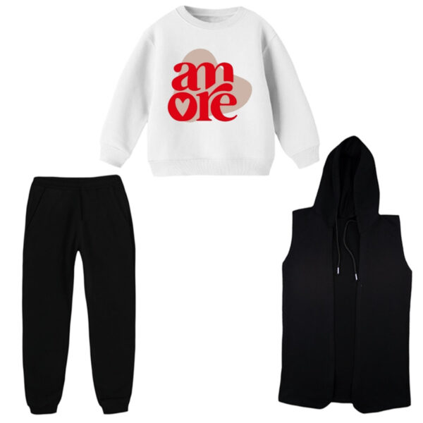 ست 3 تکه لباس راحتی بچگانه مدل عشق