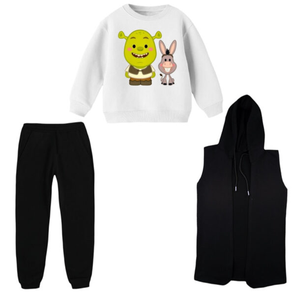 ست 3 تکه لباس راحتی بچگانه مدل شرک کد 1