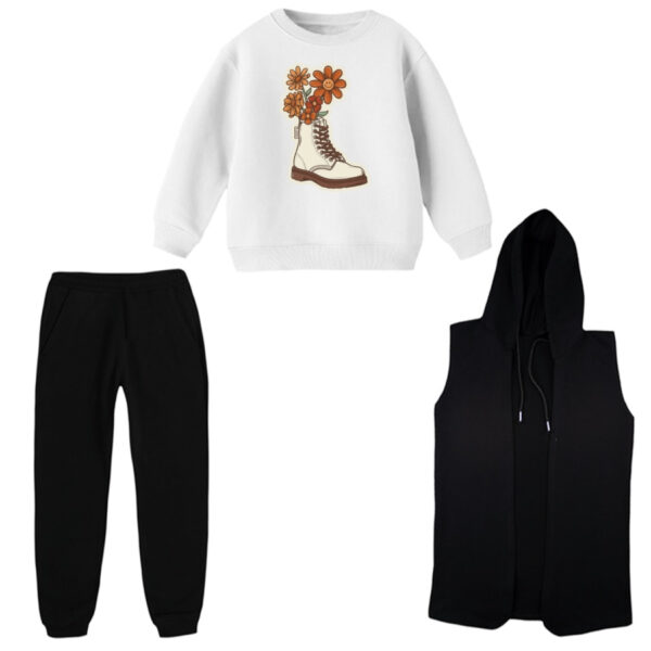 ست 3 تکه لباس راحتی بچگانه مدل چکمه