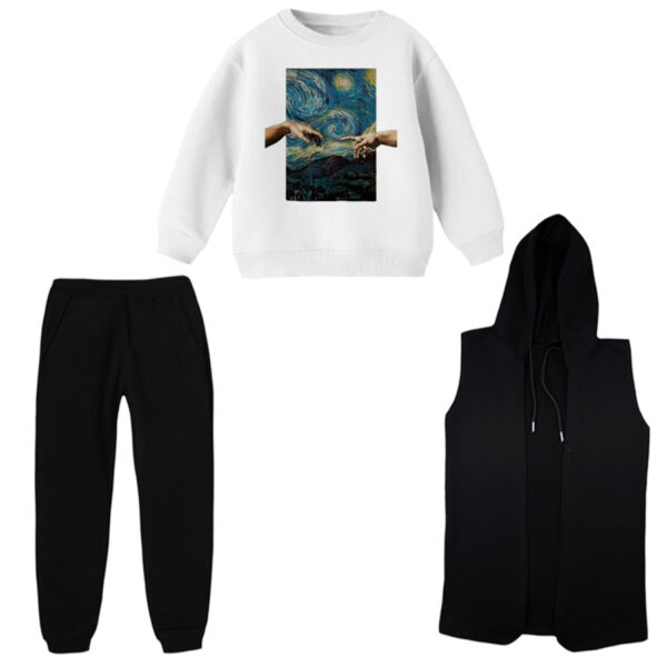 ست 3 تکه لباس راحتی بچگانه مدل نقاشی